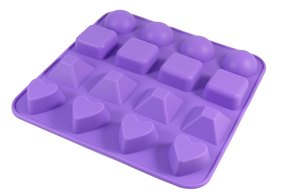 Bakerpan Silicone Chocolate Mold, 16 Cavities, Jelly and Candy Mold, 4 Shapes N2