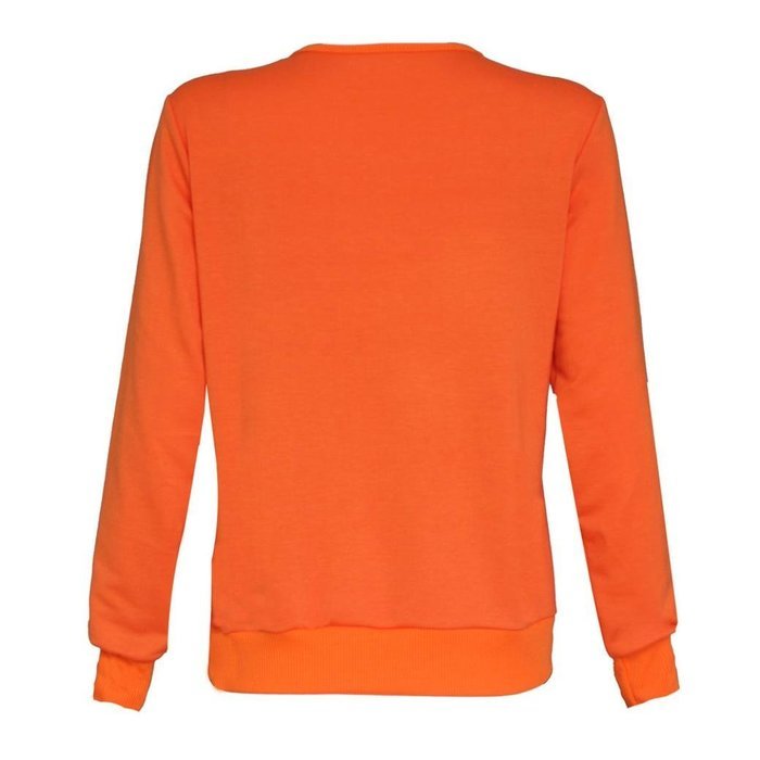 Oksale Women Halloween Pumpkin Cotton O-Neck Long Sleeved Blouse Shirt (XL) N13