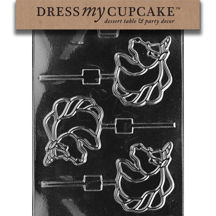Dress My Cupcake Chocolate Candy Mold, Large Unicorn Lollipop
