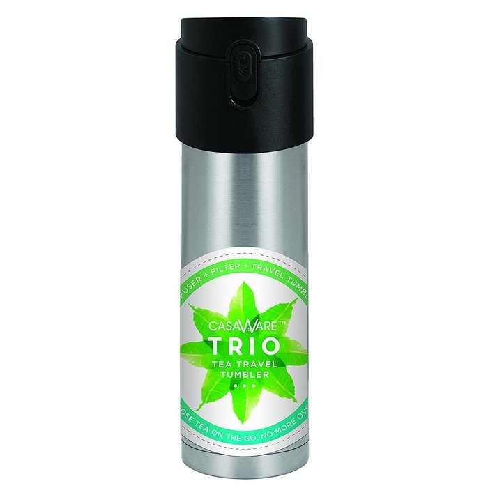 Casaware Trio Tea Infuser - Filter - Travel Tumbler with 2-way Leaf Compartment 16 Ounce (Copper) N2
