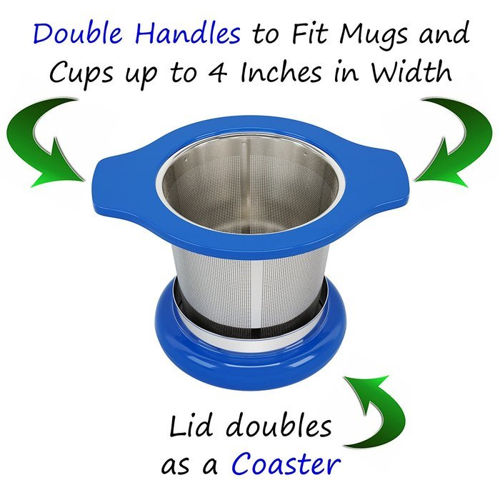 MyTea Infuser ~ Ultra Fine Loose Leaf Tea Infuser with Lid ~ Large Capacity Stainless Steel Tea Strainer Basket... N30