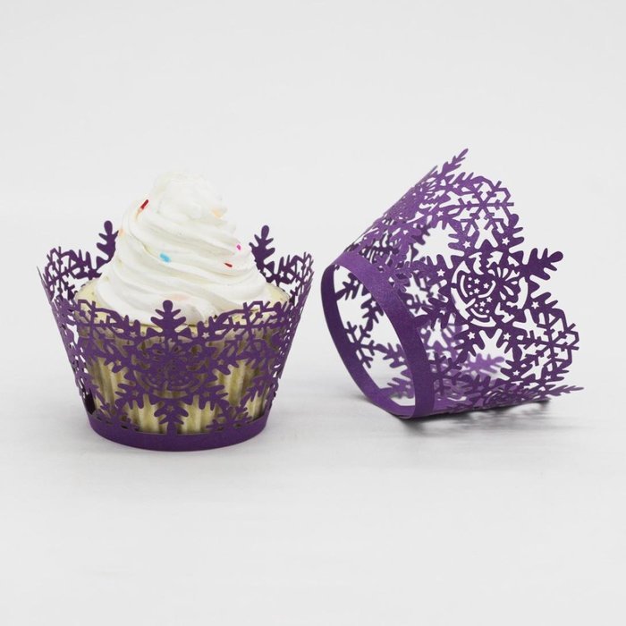 Oksale 24Pcs Christmas Hollow Lace Cup Muffin Holder Cake Paper Case Wraps Cupcake Wrapper for Wedding Birthday... N27