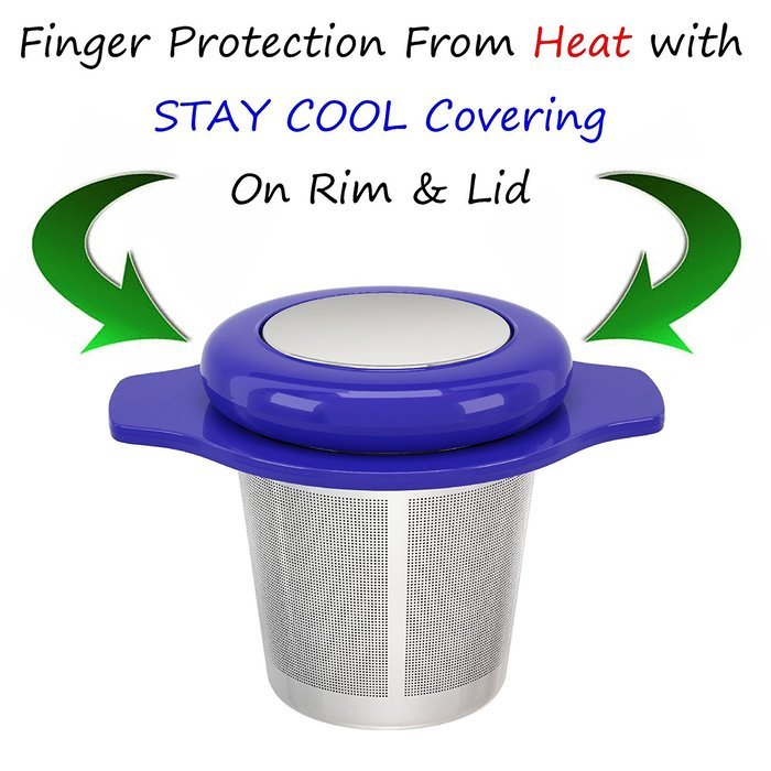 MyTea Infuser ~ Ultra Fine Loose Leaf Tea Infuser with Lid ~ Large Capacity Stainless Steel Tea Strainer Basket... N33