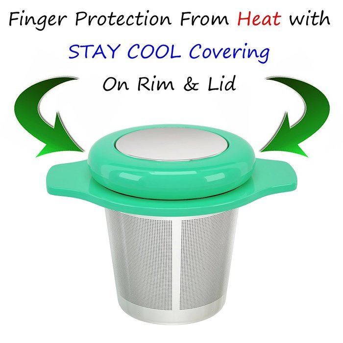 MyTea Infuser ~ Ultra Fine Loose Leaf Tea Infuser with Lid ~ Large Capacity Stainless Steel Tea Strainer Basket... N35