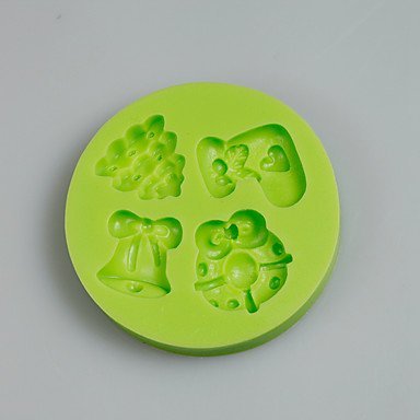 Sher Cake Tools Christmas Tree Gift Bell Silicone Mold for Cake Decorating Cupcake Candy Chocolate Soap Clay Fimo... N2