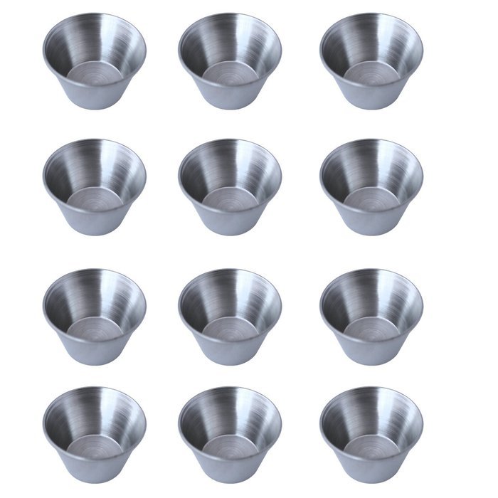 12 Polished Stainless Steel Portion Cups,1.5 oz. - 4 Dozen N2