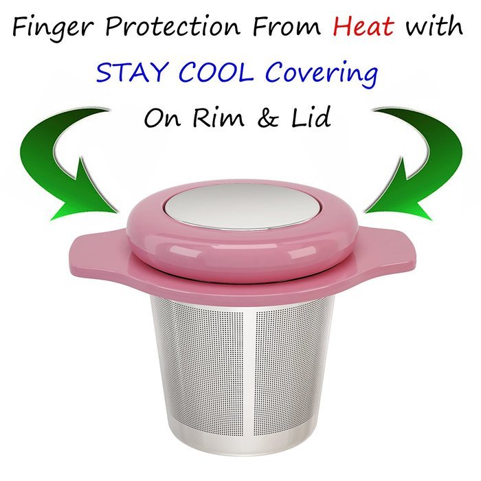 MyTea Infuser ~ Ultra Fine Loose Leaf Tea Infuser with Lid ~ Large Capacity Stainless Steel Tea Strainer Basket... N40