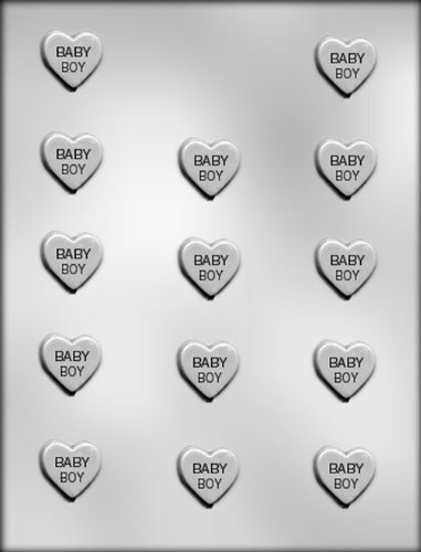 CK Products 1-Inch Baby Boy Heart Chocolate Mold