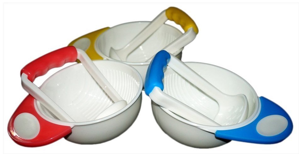 GogoForward Baby Fruit Food Hand Grinding Tool Bowl Rod Set Color Random N6