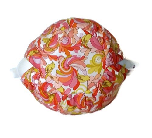 Teapot Cozy, tea warmer with Yellow birds and Orange, Red paisley on white for a 5-8 cup teapot #316 N5