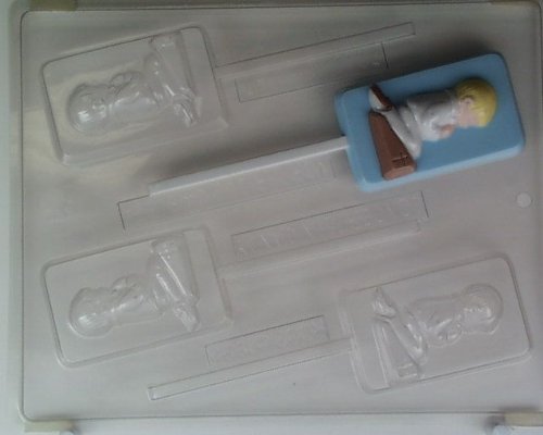 First Communion-little boy kneeling in prayer R002 Religious Chocolate Candy Mold
