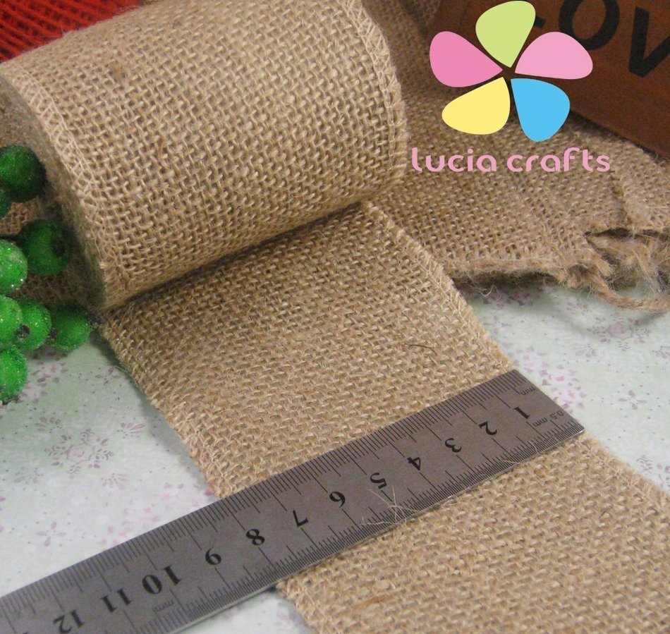 Natural Jute Ribbon Wedding Party DIY Decoration Craft 3y/lot (8cm) N3