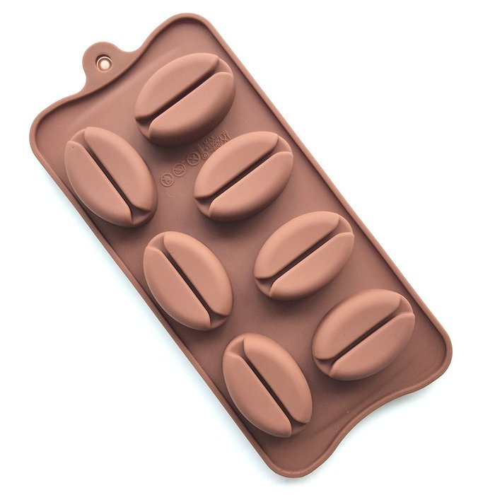Cherryard 7 Cavities Coffe Bean Shape Silicone Chocolate Candy Molds N2