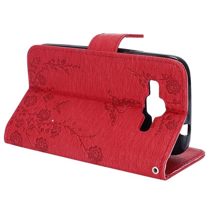 Galaxy Core Prime Wallet Case,PHEZEN Serect Garden Butterfly Flower Inlaid Shiny Glitter Diamond Pu Leather Flip... N56