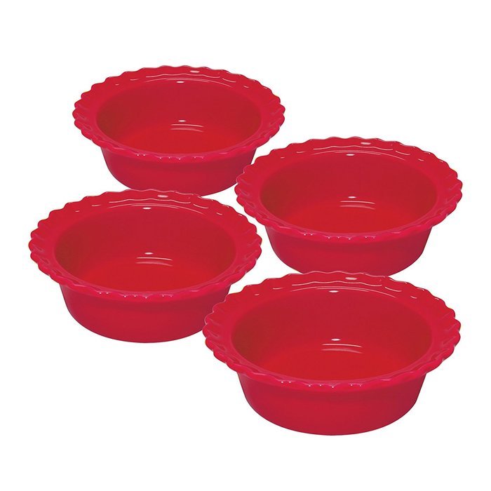 Chantal 5-inch Classic Individual Pie Dishes, White, Set of 4 N2