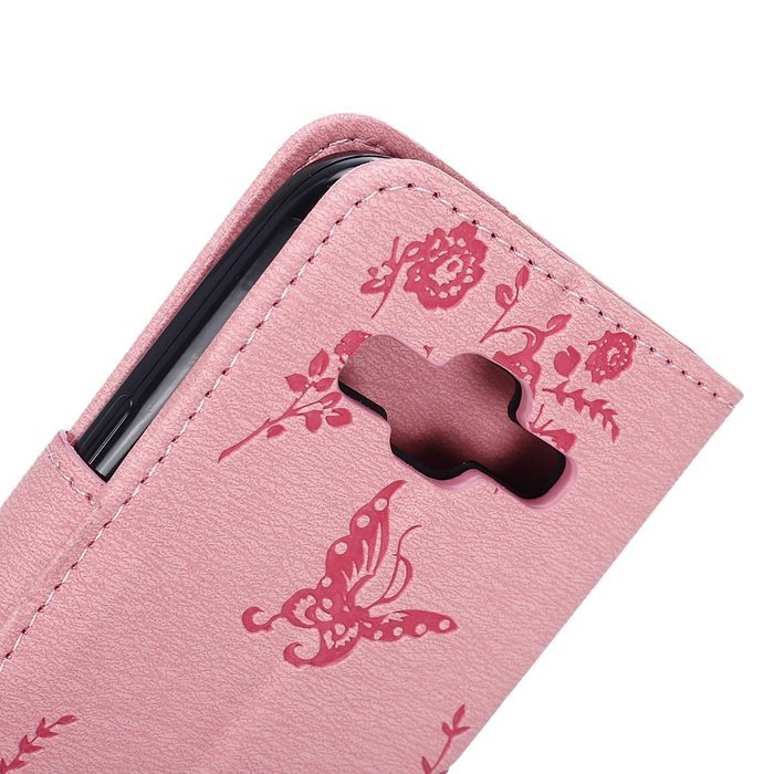 Galaxy Core Prime Wallet Case,PHEZEN Serect Garden Butterfly Flower Inlaid Shiny Glitter Diamond Pu Leather Flip... N63