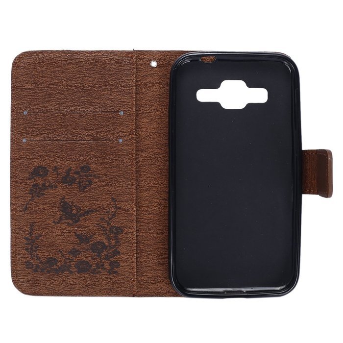 Galaxy Core Prime Wallet Case,PHEZEN Serect Garden Butterfly Flower Inlaid Shiny Glitter Diamond Pu Leather Flip... N65