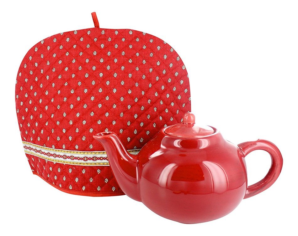 Provence Tea Cozy - Red - 12 1/2" X 9 1/2" - Made in France N2