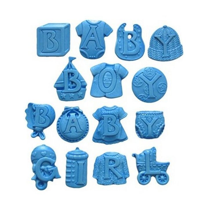 Yunko Baby Shower Baby Boy Baby Girl Clothes Hanger Fondant Silicone Mold Chocolate Candy Cupcake Cake Decorating