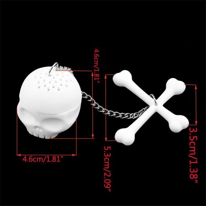 Coolrunner Silicone Tea Bones Skull Tea Infuser Filter Diffuser Loose Leaf Leaves Silicone Tea Strainer 2 pcs N4