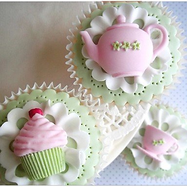 Sher Teapot Teacup Cupcake Shaped Fondant Cake Mould Chocolate Silicone Mold/Decoration Tools For Kitchen Baking N3