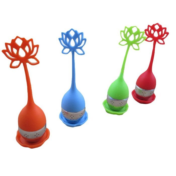 JLHua Lotus Flower Loose Leaf long-handled Tea Infuser Best Tea Scoop Strainer N8