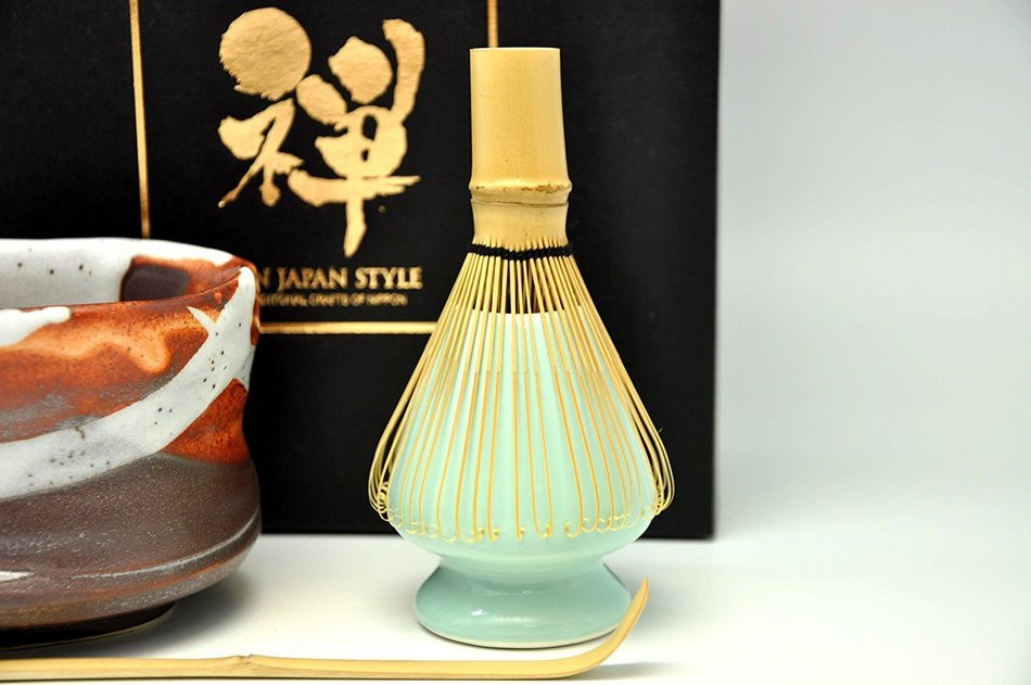 Japanese Mino Yaki ware Matcha Bowl And Tea Ceremony Set Green Tea 11 / 11 / 8cm (4.3 / 4.3 / 3.1inch)[7369] N5