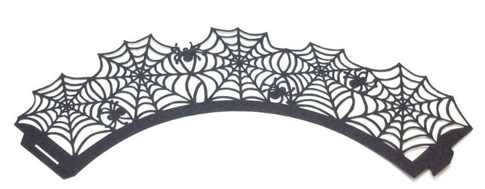 Gogoforward Halloween Cupcake Wrappers Hollow Cobwebs Cupcake Paper Baking Cup Laser Cut Design Cup Liners, Pack... N3