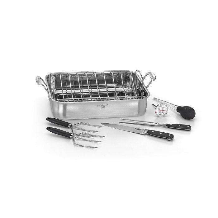 Cuisinart Chef's Classic Stainless 16-Inch Rectangular Roaster with Rack
