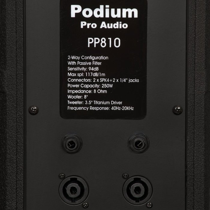 Podium Pro Studio ABS Speaker 8" Two Way Pro Audio Monitor and Stand DJ Set for PA Home or Karaoke PP8101SET1 N5