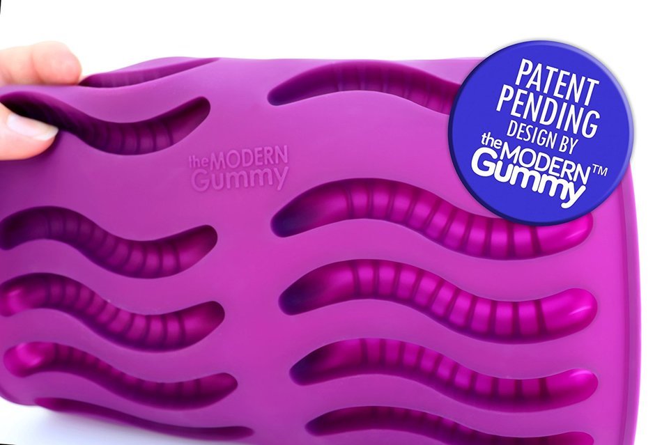 NEW PURE LFGB Grade Silicone Gummy Worm Mold by The Modern Gummy + Dropper + RECIPE PDF | No Plastic Fillers,... N3