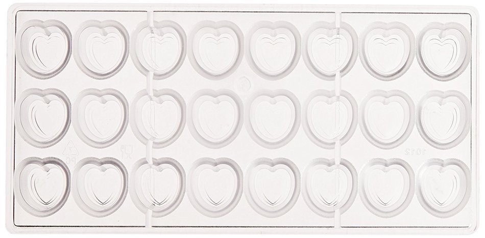 Fat Daddio's Embossed Heart Polycarbonate Candy Mold, 24-Piece Tray N2