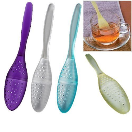 Foxnovo Cute Tadpole Shaped Plastic Teaspoon Tea Strainer Tea Infuser Filter (Random Color) N2