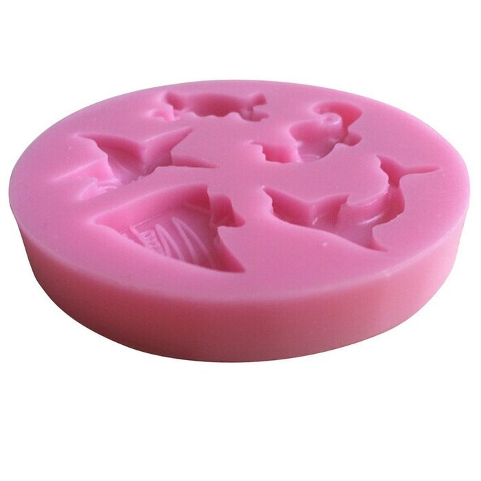 LYNCH Sea Animals Series 3D Silicone Mold Cookware Non-Stick Fondant Soap Mould,pink N3