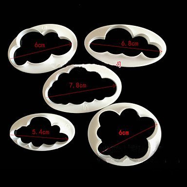 Y&XL&H 5Pcs Fluffy Clouds Cutter Cake Decorating Fondant Biscuits Cookie Fondant Cutter N4