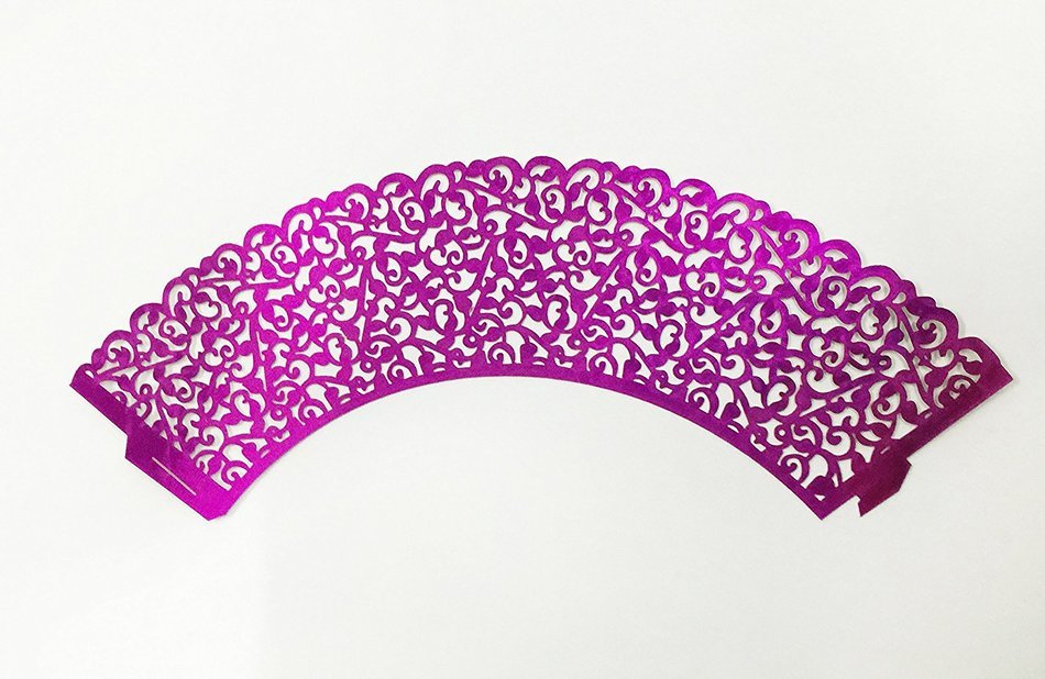 HUAL Cupcake Wrappers 50Filigree Artistic Bake Cake Paper Cups Little Vine Lace Laser Cut Liner Baking Cup Muffin... N7