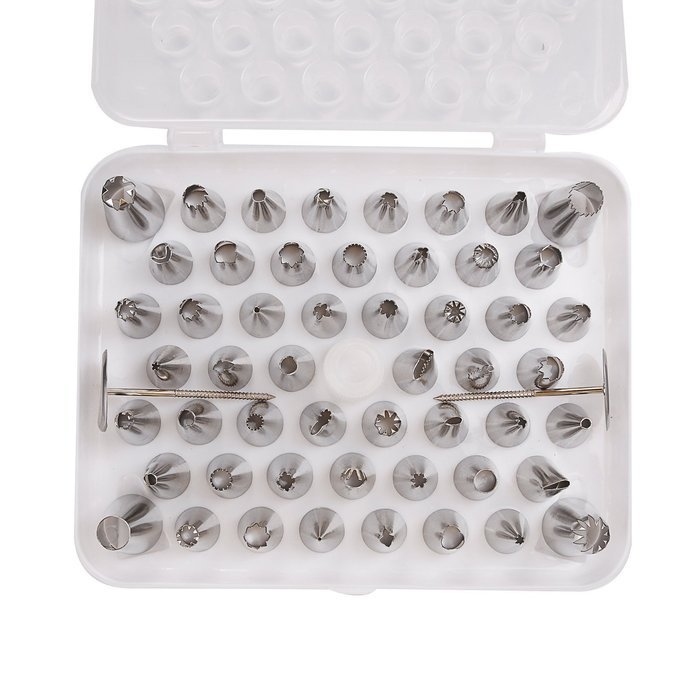 LIHAO 55 Piece Icing Piping Tips Cake Pastry Sugar Craft Decorating Tool Set N3