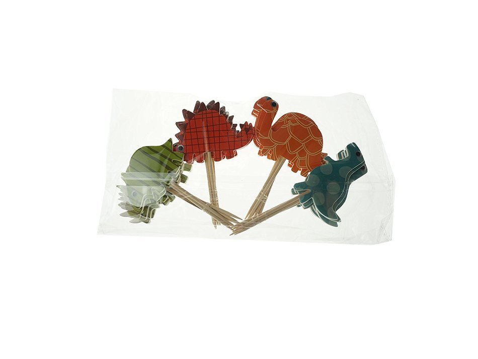 Bilipala 24pcs Dinosaur Cupcake Toppers Picks, Puffy Picks, Cake Decoration N7