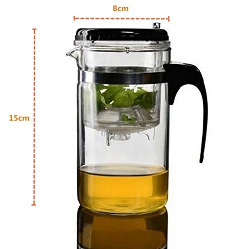 UniversalD&reg; - Glass Gongfu Tea Maker Press Art Cup Teapot with Infuser 500ml N4