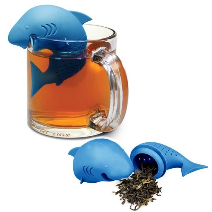 Shark Tea Infuser Novelty Brew Hot Beverage Strainer (Gray) N2
