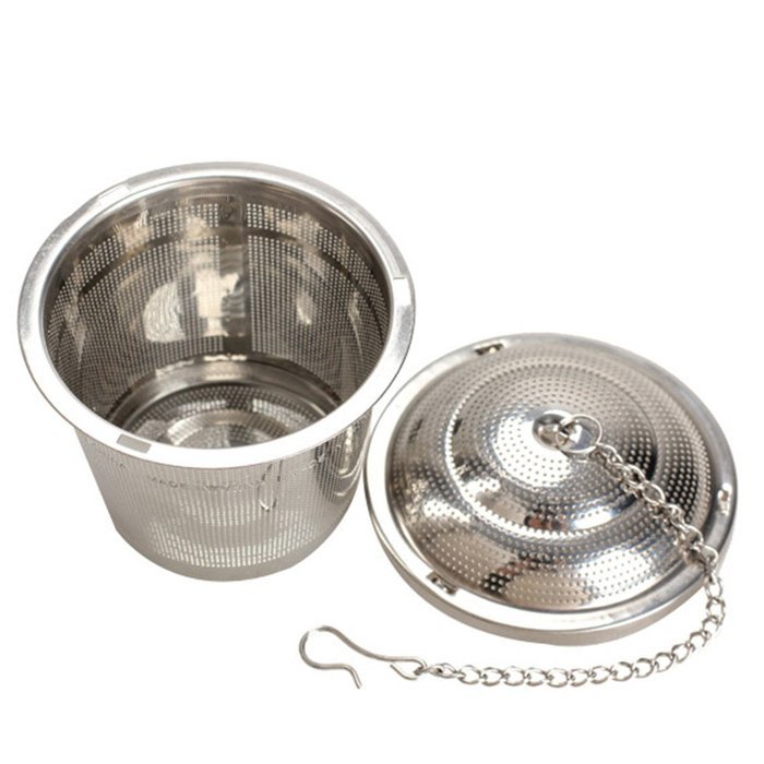 MENGDA Extra Fine Loose Leaf Tea Infuser / Stainless Steel Filter with Extended 7" Chain (1 pack) N7