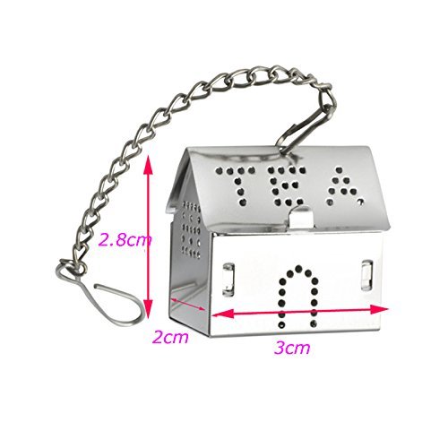 HeroNeo&reg; Stainless Steel House Shaped Tea Leaf Bag Spice Strainer Locking Mesh Infuser N3