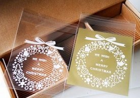 100 PCS Lovely Cute Bowknot OPP Self Adhesive Cookie Bakery Candy Biscuit Roasting Treat Gift DIY Plastic Bag... N27