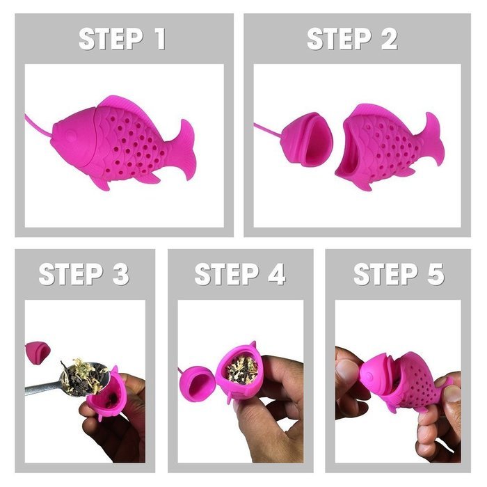 Bangerdei Colorful Fish Fishing Tea Infuser Diffuser Loose Tea Leaf Strainers Random Color N2