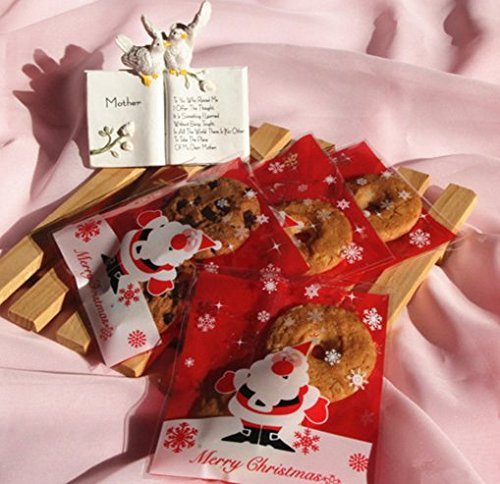 100 PCS Lovely Cute Bowknot OPP Self Adhesive Cookie Bakery Candy Biscuit Roasting Treat Gift DIY Plastic Bag... N29