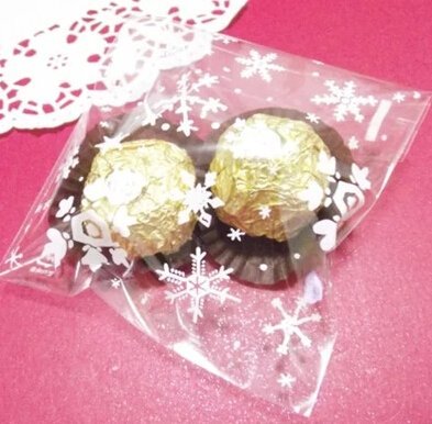 100 PCS Lovely Cute Bowknot OPP Self Adhesive Cookie Bakery Candy Biscuit Roasting Treat Gift DIY Plastic Bag... N35