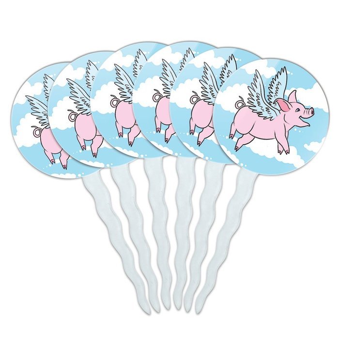 Set of 6 Cupcake Picks Toppers Decoration Animals - Sloth Face N14
