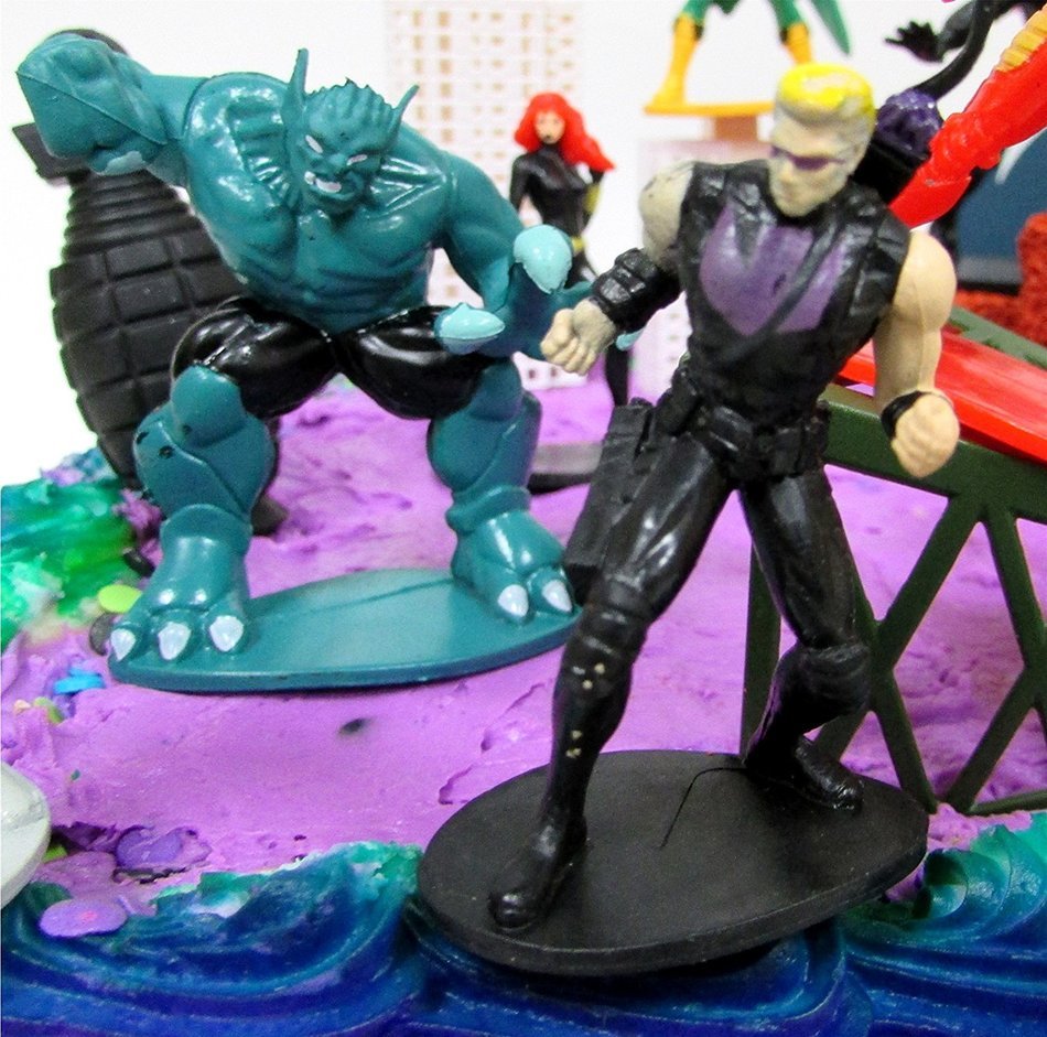 20 Piece AVENGERS & FRIENDS SUPER HERO Birthday Cake Topper Set Featuring Avenger Super Hero Crew Characters and... N5
