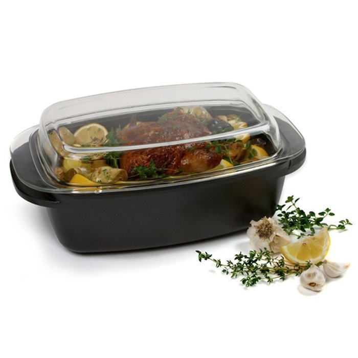Norpro 6 Quart Nonstick Roaster with Glass Serving Lid