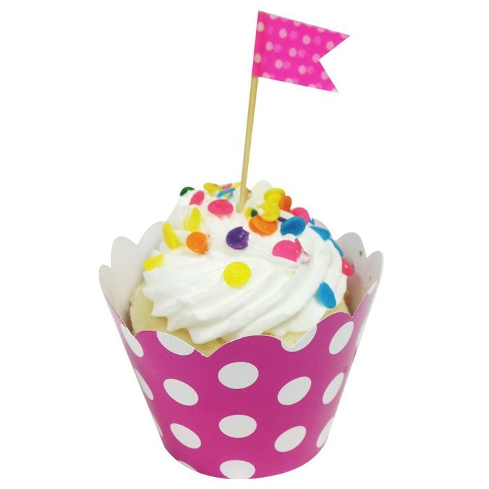 AllyDrew Standard Size Polka Dots Cupcake Wrappers (Set of 20), Orange N18